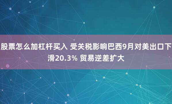 股票怎么加杠杆买入 受关税影响巴西9月对美出口下滑20.3% 贸易逆差扩大