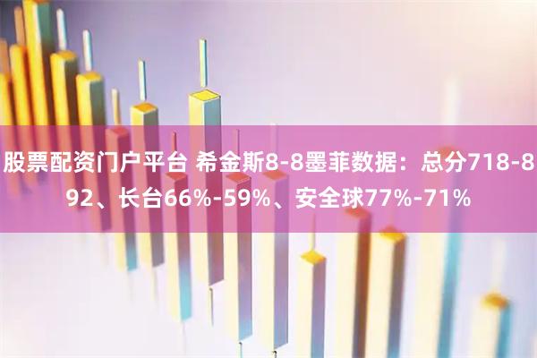 股票配资门户平台 希金斯8-8墨菲数据：总分718-892、长台66%-59%、安全球77%-71%
